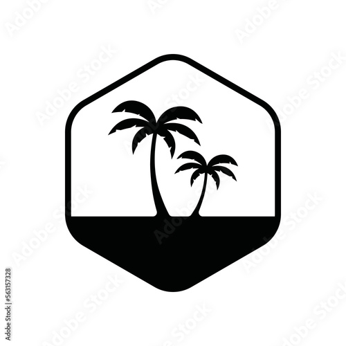 Palm tree summer logo template vector illustration