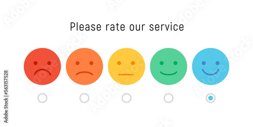 Smiley rate scale emotion emoji icon. Feedback rate survey emoticon satisfaction meter.