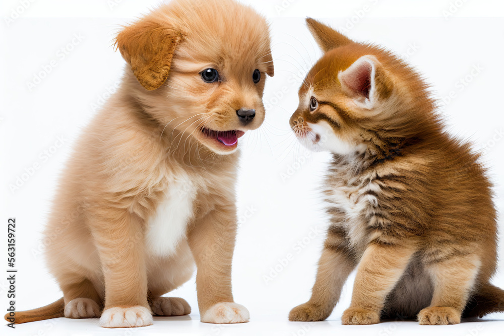 Kitten and puppy, Generative AI
