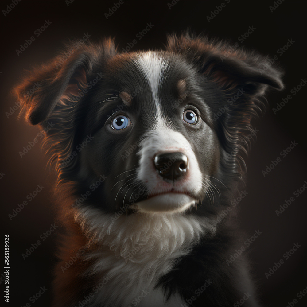 portrait of a dog puppy Border Collie portrait of a dog puppy Border Collie