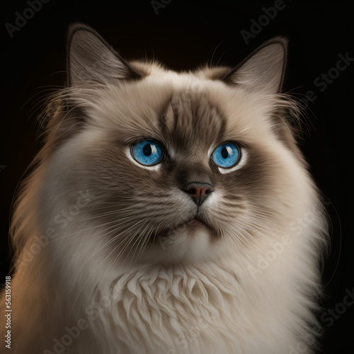 portrait of a cat Birman