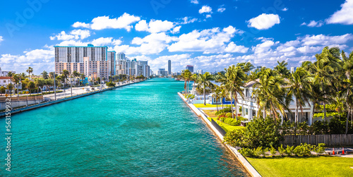 Town of Hollywood waterfront panoramic view, Florida