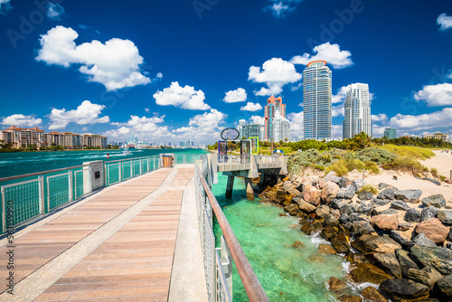 Miami Beach South Pointe pier park colorful waterfront view