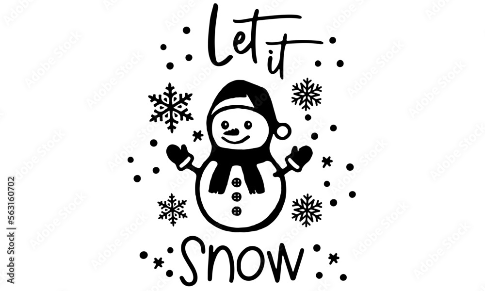 Let It Snow SVG, Ornament SVG, Snowman SVG, Christmas Svg, Snowflake