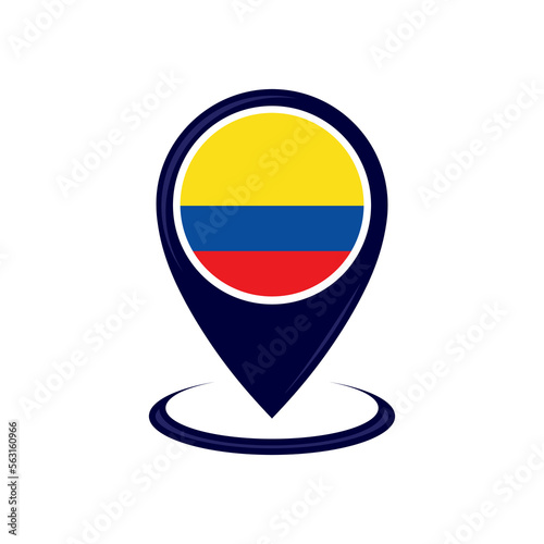 Free Download Location icon with Ecuador flag isolated. Ecuador flag and map pointer icon. vector illustration - GFXLoad