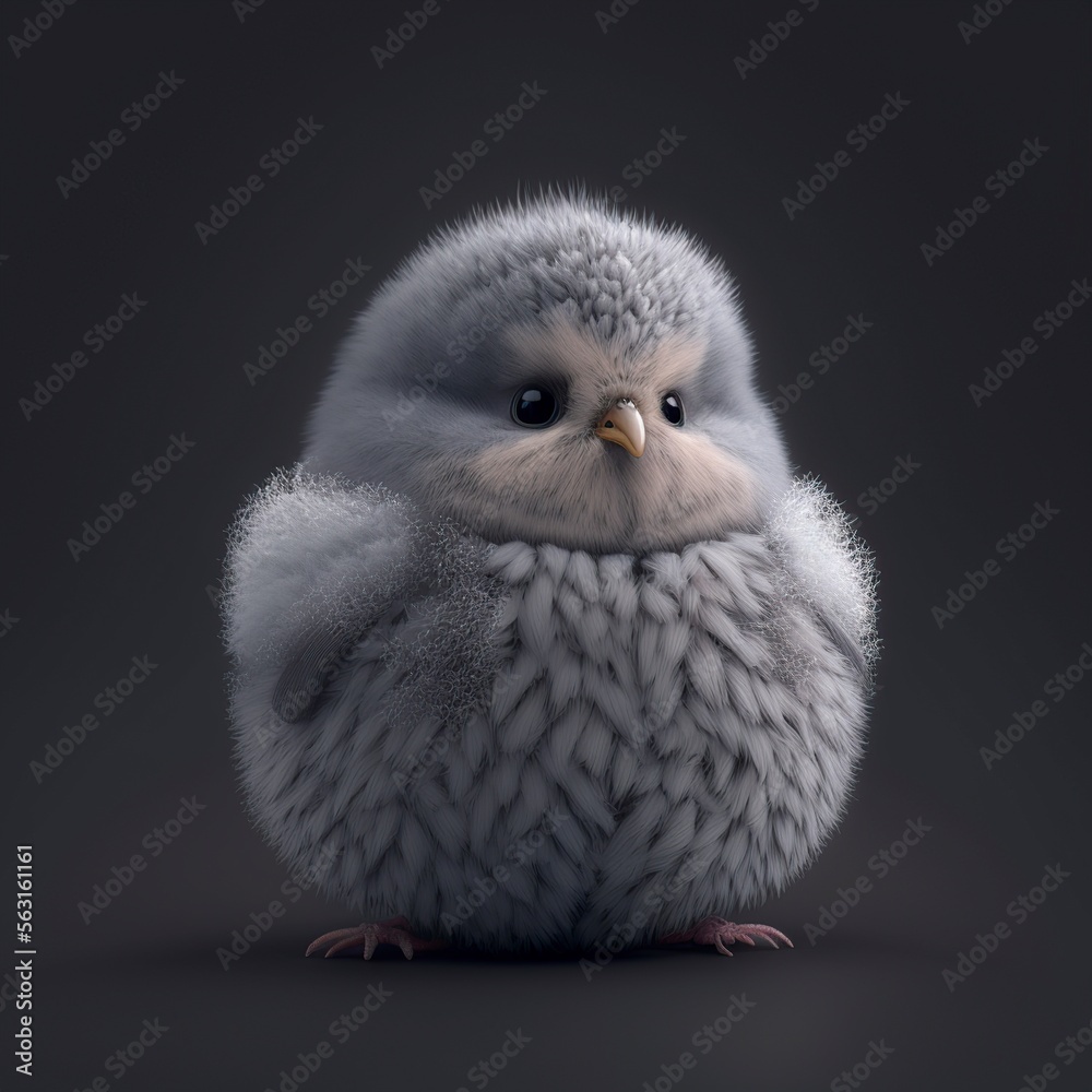 Fototapeta premium illustration of fluffy chick,image generated by AI
