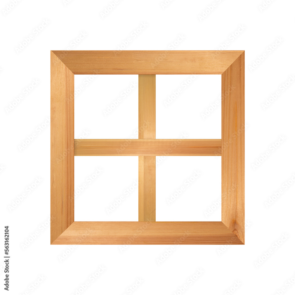 Square four-section wooden window isolated. Wood texture planks. Png Square four-section wooden window isolated. Wood texture planks. Png