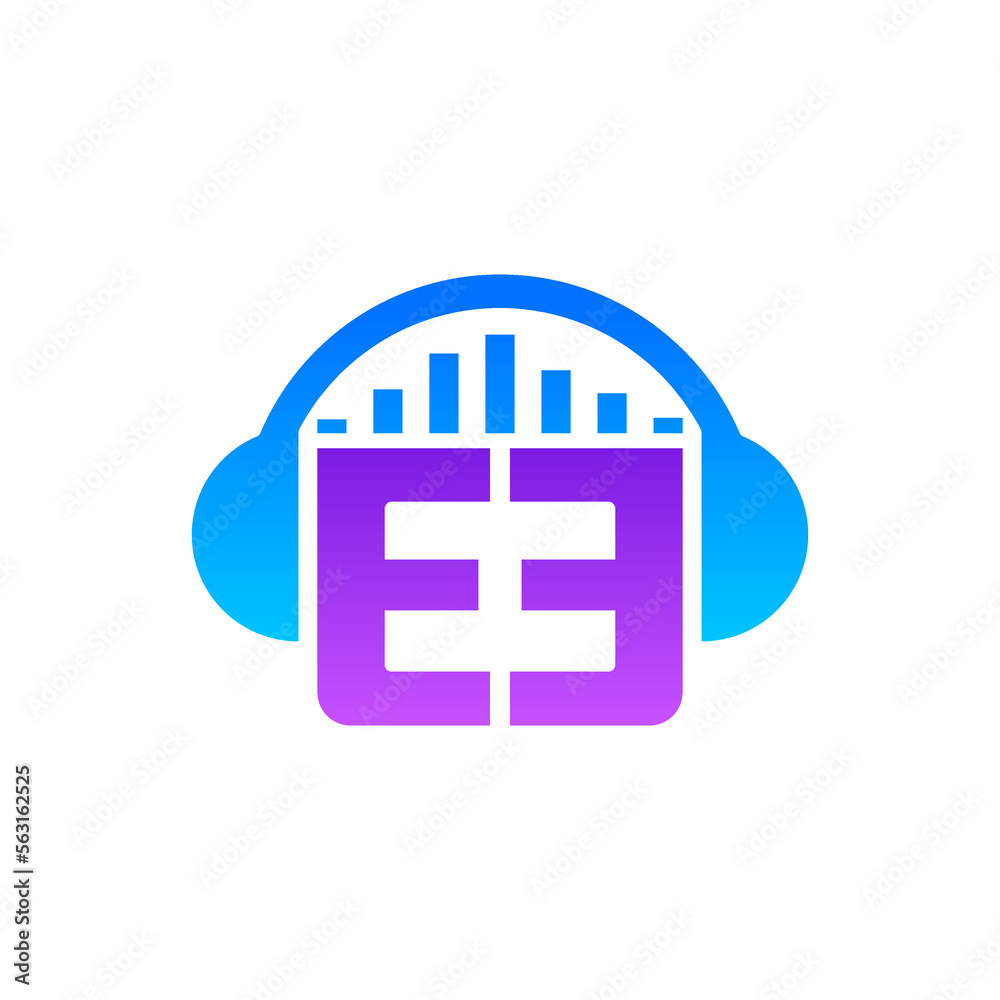 Music logo template with futuristic gradient colors and clean vector eps format Music logo template with futuristic gradient colors and clean vector eps format