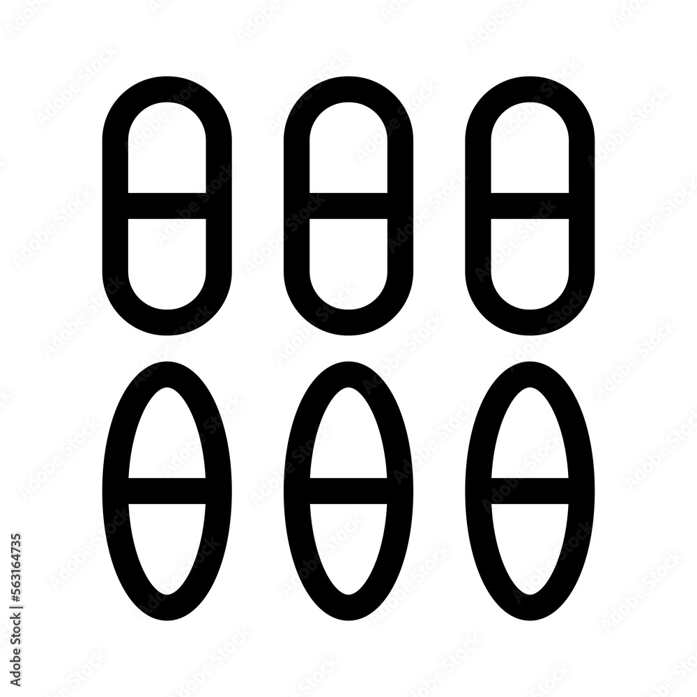 Tablets Icon on white background. Medical Icons. Linear style sign for mobile concept and web design. Vector Illustration Tablets Icon on white background. Medical Icons. Linear style sign for mobile concept and web design. Vector Illustration