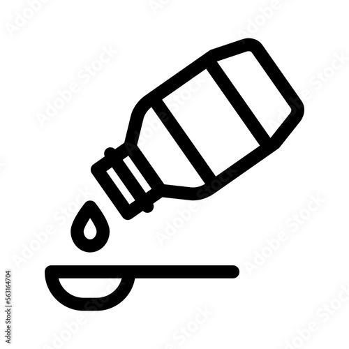 Syrup Icon on white background. Medical Icons. Linear style sign for mobile concept and web design. Vector Illustration