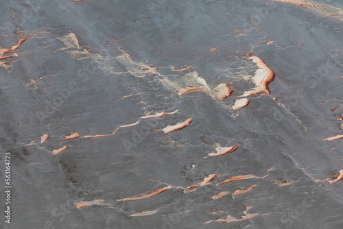 Kati Thanda Lake Eyre, South Australia, Australia. Aerial photography showing textures and patterns formed during the wet season.