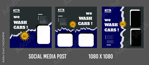 car wash for your business social media post template design