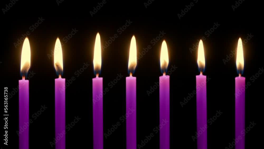 Pink Candles Are Blown Out Closeup