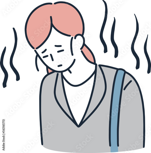 落ち込む女性　シンプルイラスト