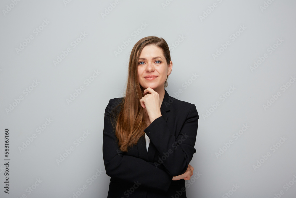 Confident young business woman Isolated portrait. Confident young business woman Isolated portrait.
