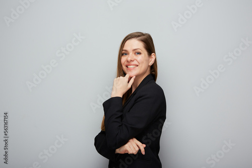 Young successful business woman Isolated portrait.