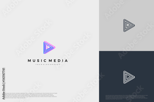 Audio icon illustration concept logo template player flat style. Voice equalizer idea. Modern creative vector