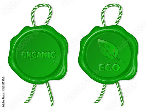 wax seal with green leaf