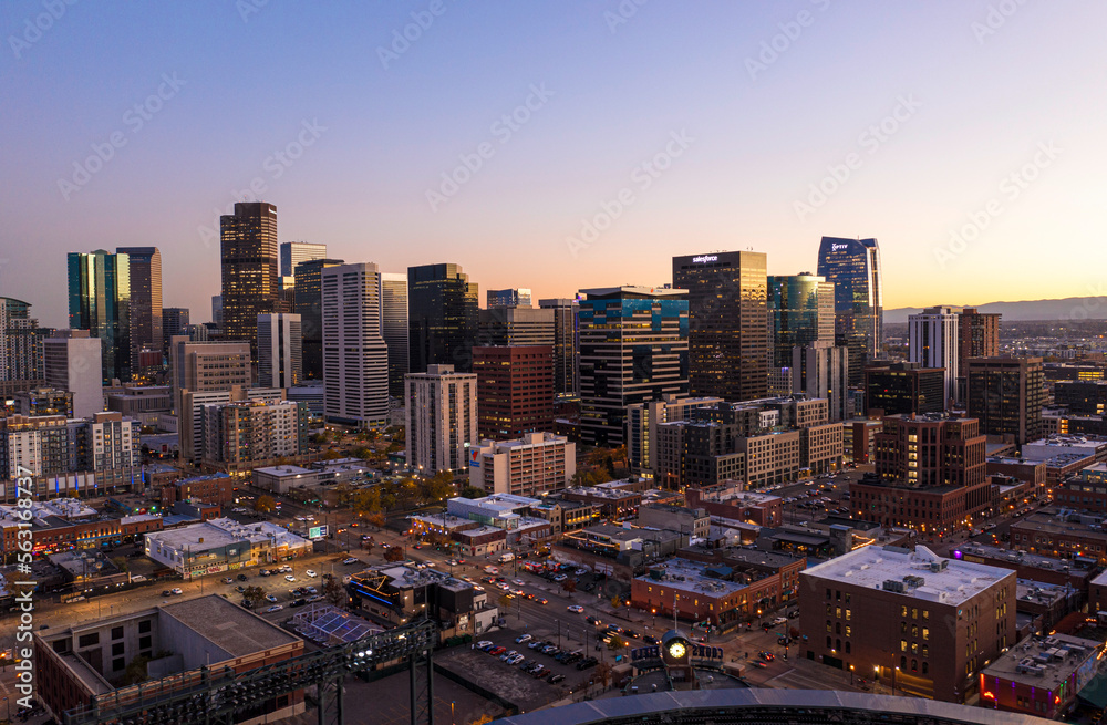 Obraz premium Downtown Denver at Sunset