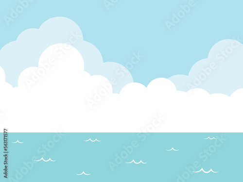 エメラルドグリーンのシンプルな海の背景素材