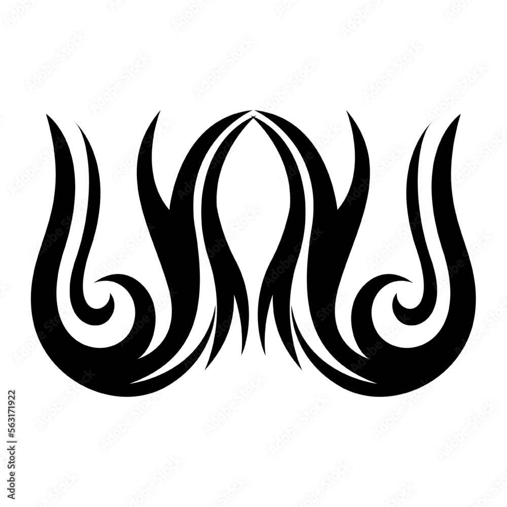 Obraz premium tribal tattoo vector, icon, symbol, logo, clipart, isolated. vector illustration. vector illustration isolated on white background.