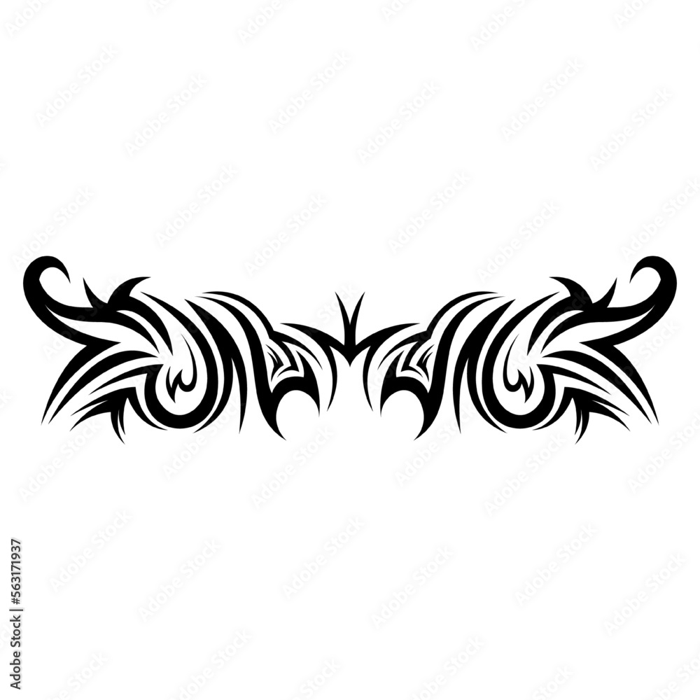 Fototapeta premium tribal tattoo vector, icon, symbol, logo, clipart, isolated. vector illustration. vector illustration isolated on white background.