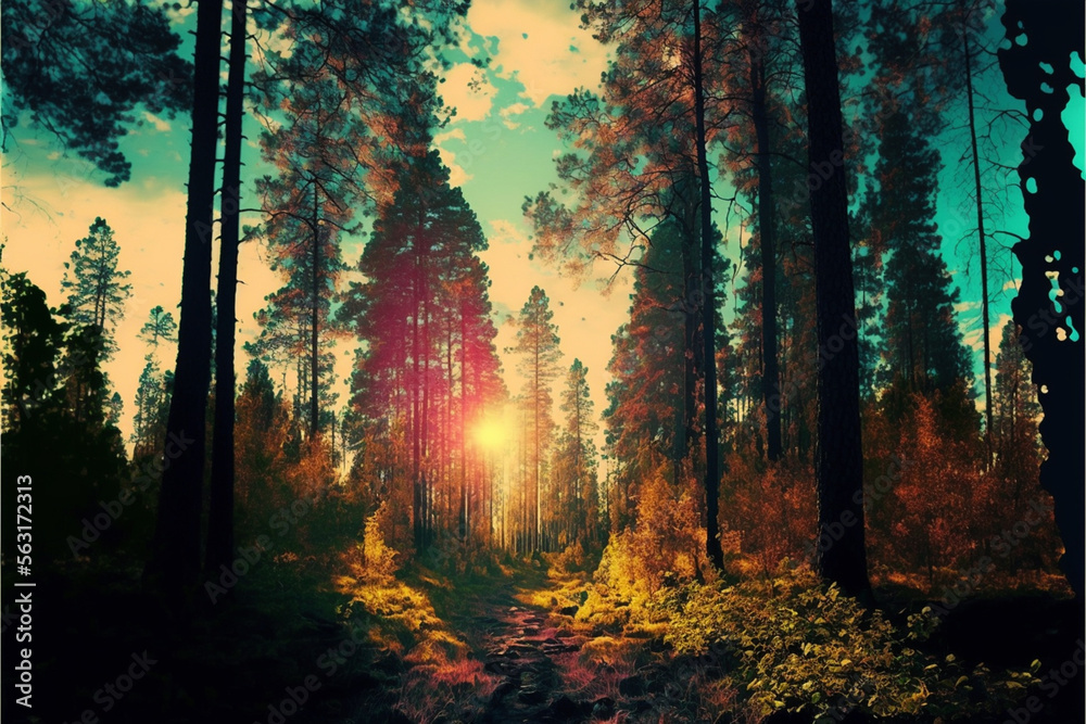 Obraz premium Wonderful landscapes, backgrounds at the edge of reality and dreams, tales and lakes, photoes and scenery of magicmade, AI generative