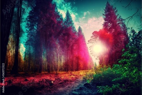 Wonderful landscapes  backgrounds at the edge of reality and dreams  tales and lakes  photoes and scenery of magicmade  AI generative