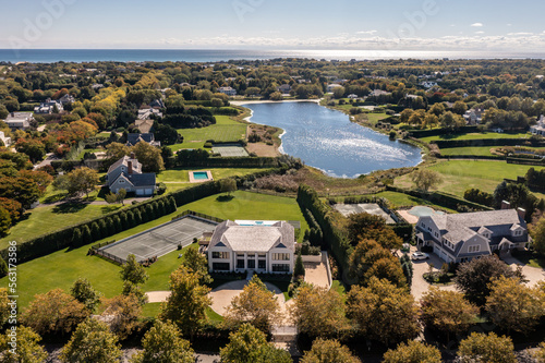 Hamptons Long Island New York Aerial View photo