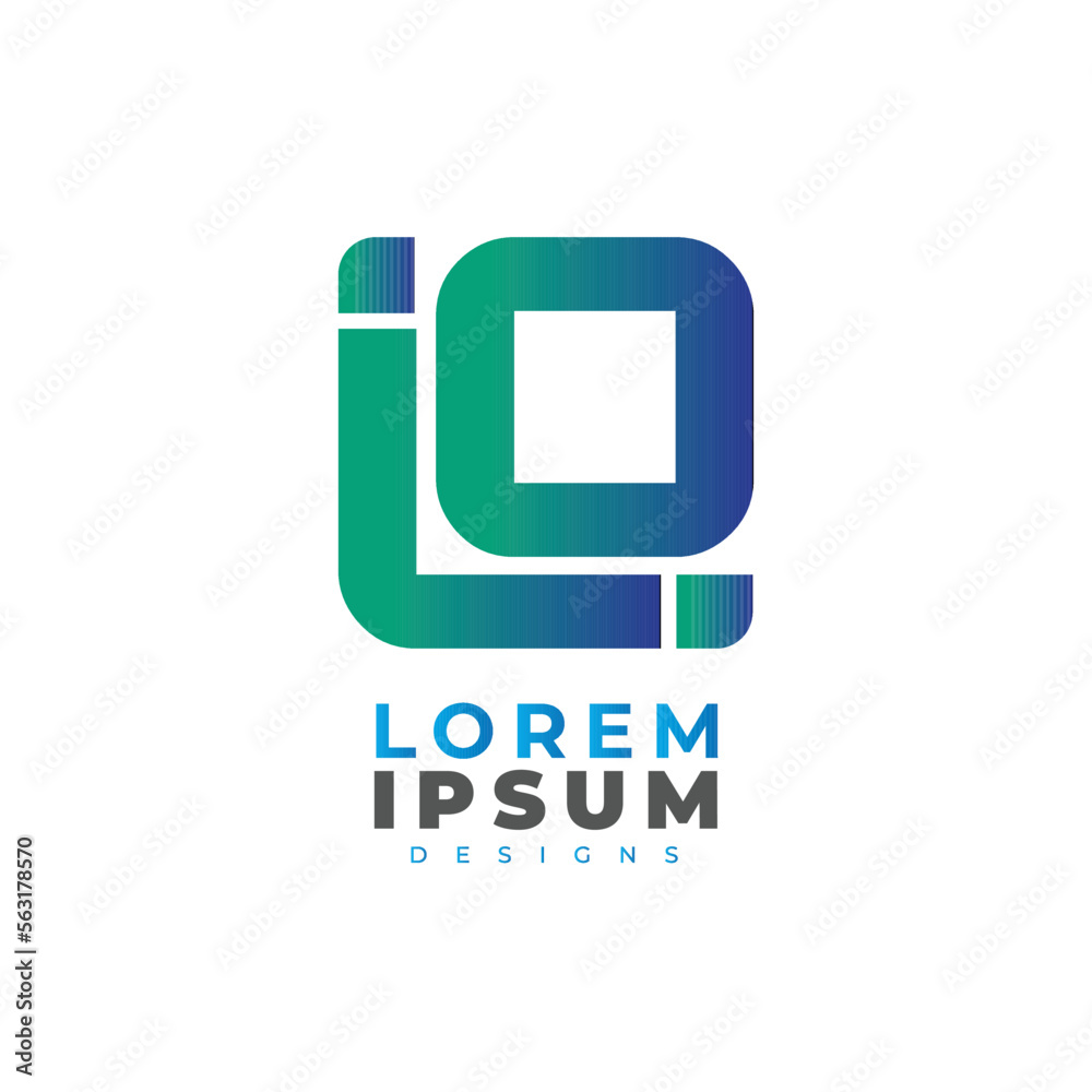 Fototapeta premium Initial letter LO, straight linked line bold, LO LOGO
