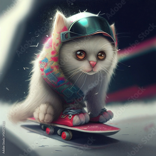 generative AI, valentine, love, love cats, word love, flowers, red, heart, flower heart, cat on a snowboard,