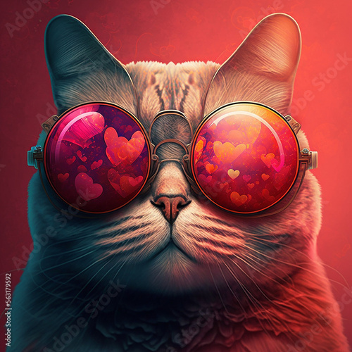 generative AI, valentine, love, love cats, word love, flowers, red, heart, flower heart, cat on a snowboard,