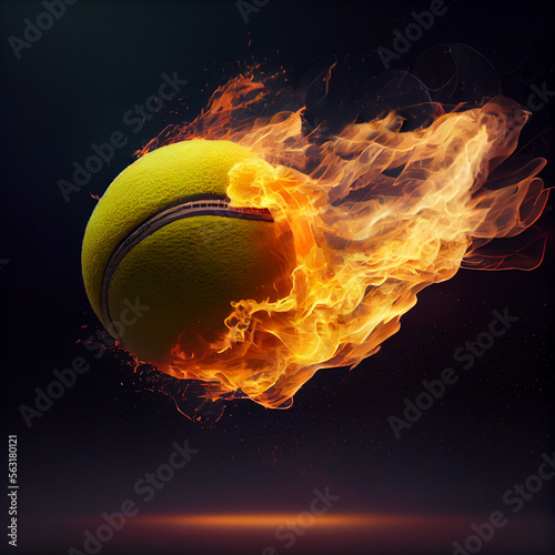 tennis ball on fire