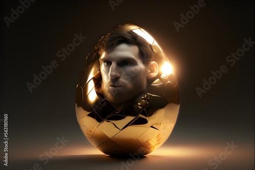 Shiny Golden Egg Horizon generated by AI photo