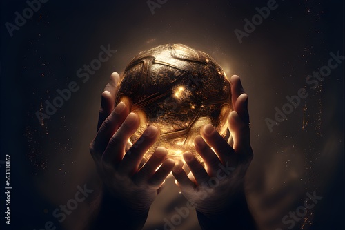 Shiny Golden Egg Horizon generated by AI photo