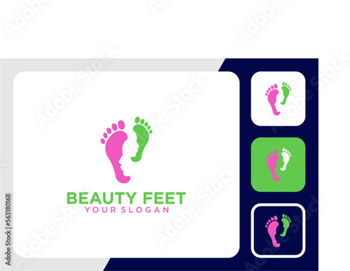 beauty logo design with feet or care