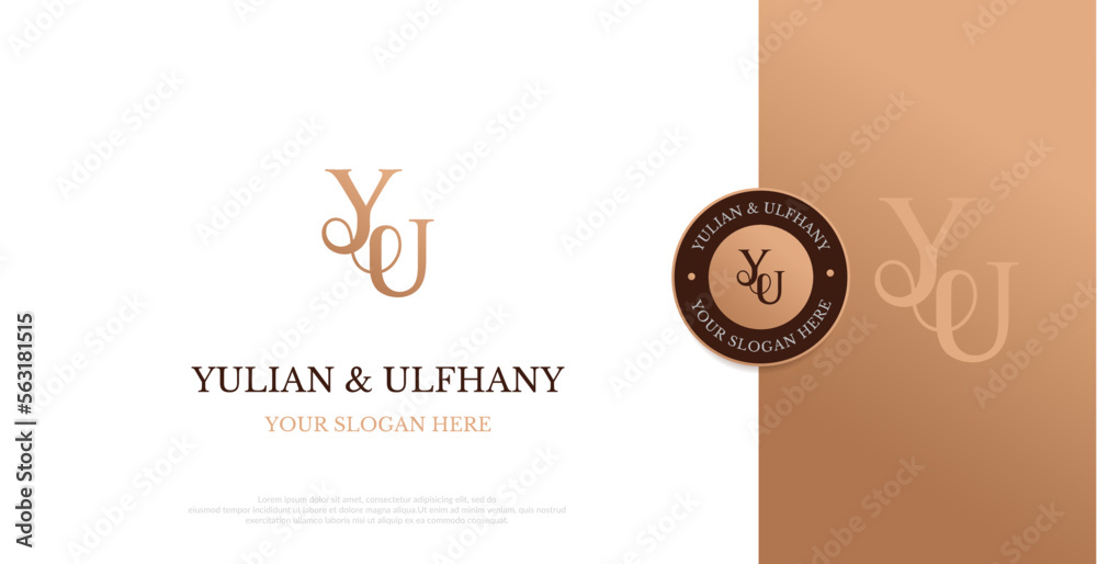 Initial YU Logo Design Vector 