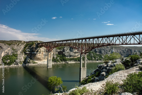 High Steel Bridge Over a Green River
