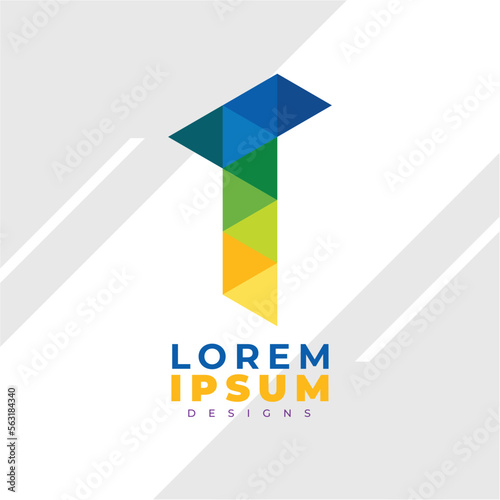 Free Download Multi-colored Letter T Logo, Rainbow-colored LETTER T Trans Style, Monogram Logo Style. Prism Logo - GFXLoad