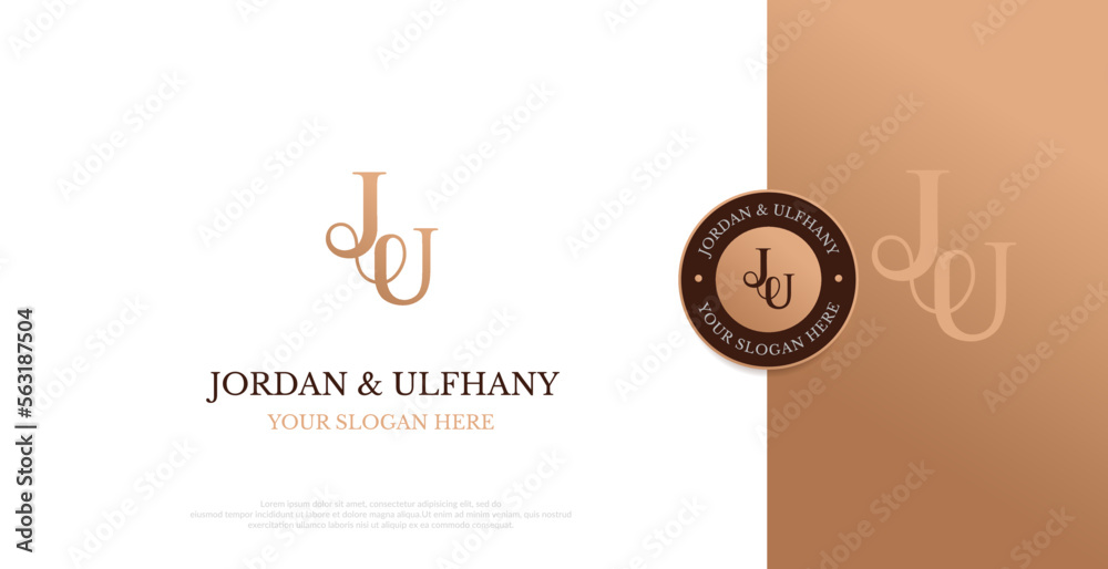 Initial JU Logo Design Vector 