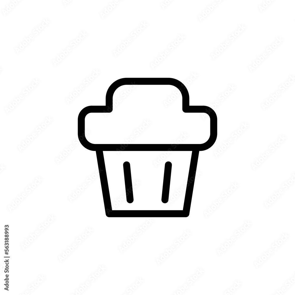 cup cake icon. outline icon cup cake icon. outline icon