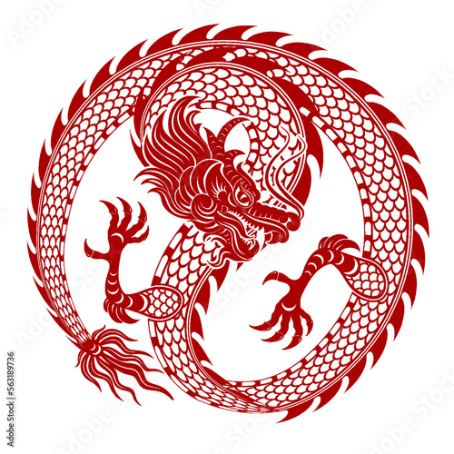 Traditional red Chinese Dragon