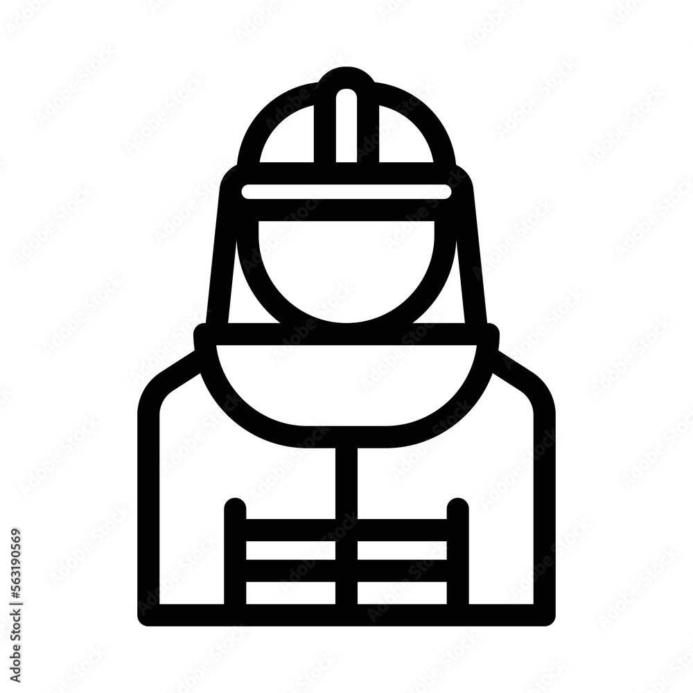 firefighter line icon illustration vector graphic firefighter line icon illustration vector graphic