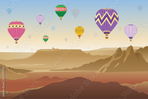 Cappadocia travel Vector Illustration. Tour and Travel Graphic design for banners and flyer