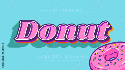 donut text effect style, EPS editable text effect