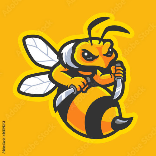 Bee Cartoon Vector Mascot Design