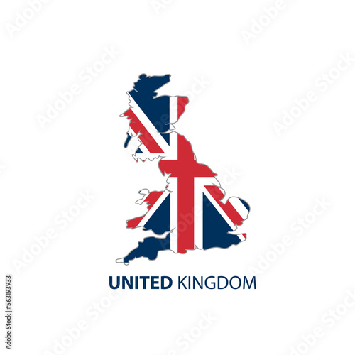 United Kingdom, England flag, map and glossy button, vector illustration