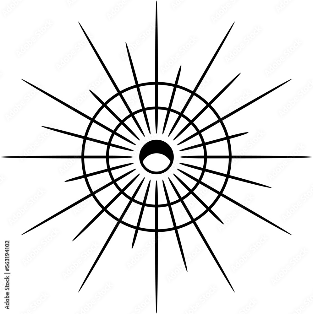 Obraz premium Vintage Boho Sunburst Vector