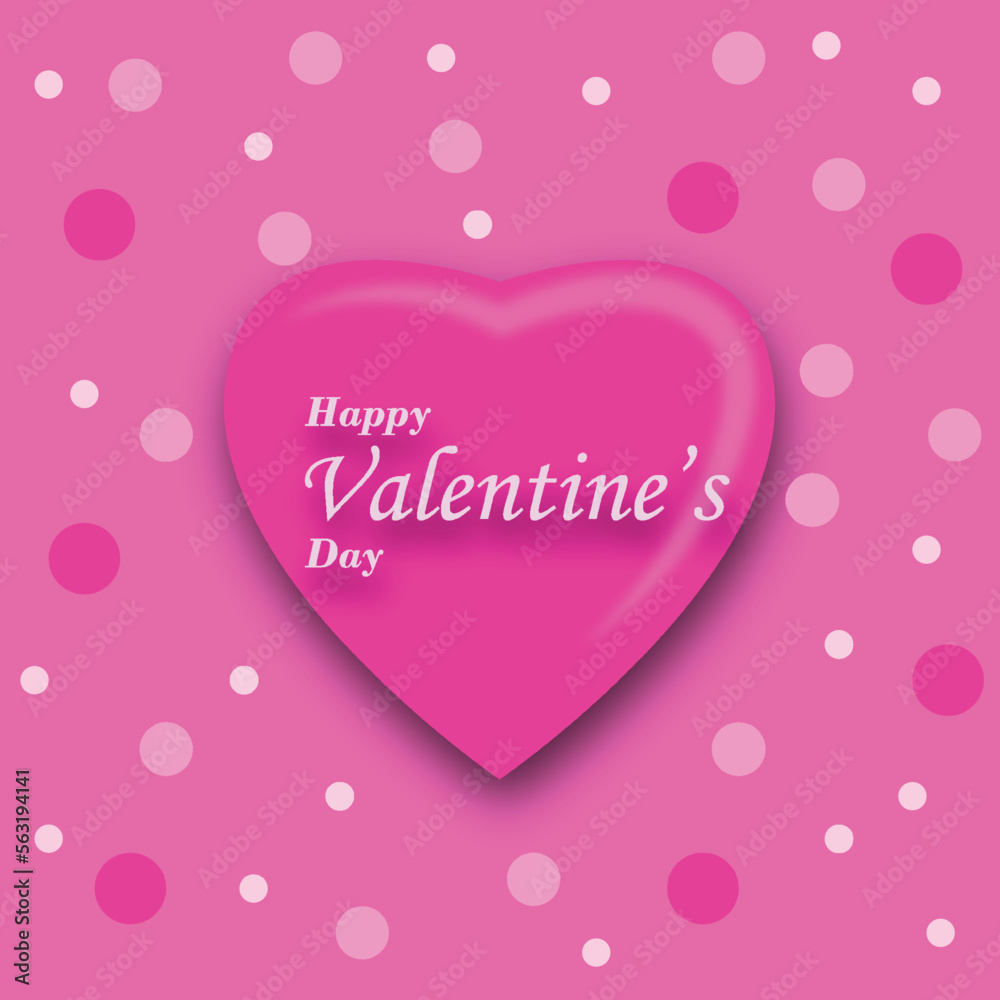 vector valentines day celebration with pink heart