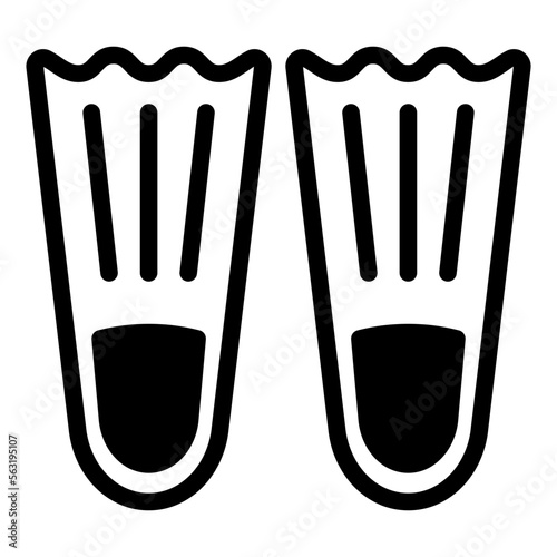 snorkeling and diving shoes illustration